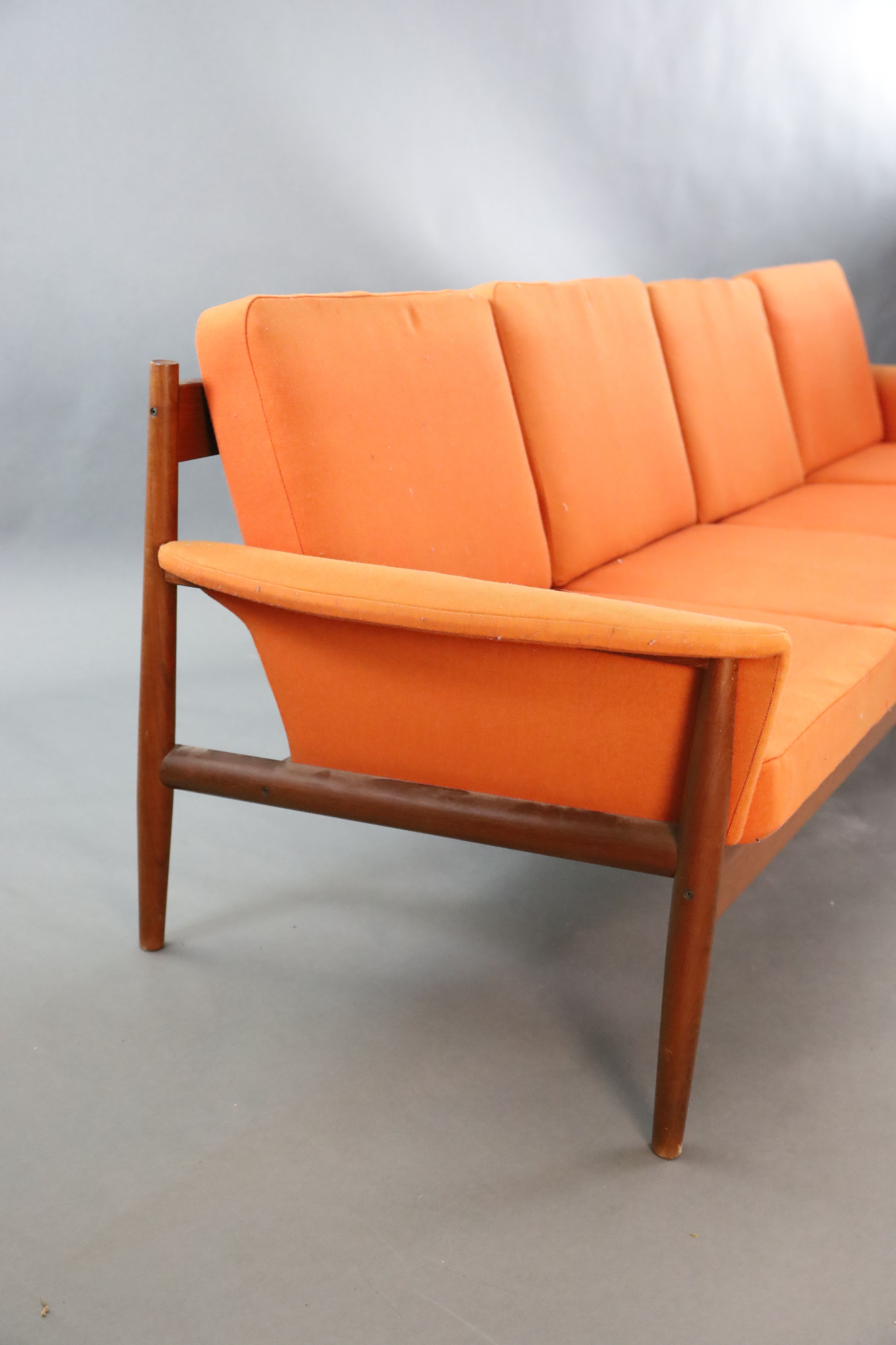 A Grete Jalk for France & Son four seater sofa, W.8ft 1in. D.2ft 5in. H.2ft 6in.